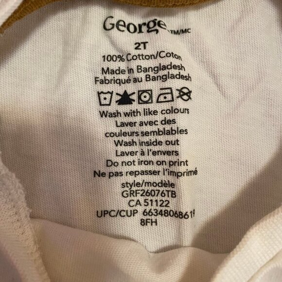 🐻 George Toddler Long Sleeve Tee – White “ROAR” Bear Graphic Top (Size 2T) - Picture 6 of 6